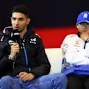 MONTE-CARLO, MONACO - MAY 23: Esteban Ocon of France and Alpine F1 and Yuki Tsunoda of Japan and Visa Cash App RB attend the Drivers Press Conference during previews ahead of the F1 Grand Prix of Monaco at Circuit de Monaco on May 23, 2024 in Monte-Carlo, Monaco. (Photo by Clive Rose/Getty Images)