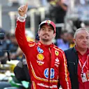 MONTE-CARLO, MONACO - MAY 25: Pole position qualifier Charles Leclerc of Monaco and Ferrari celebrates in parc ferme during qualifying ahead of the F1 Grand Prix of Monaco at Circuit de Monaco on May 25, 2024 in Monte-Carlo, Monaco. (Photo by Rudy Carezzevoli/Getty Images)