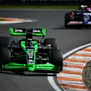 ZANDVOORT, NETHERLANDS - AUGUST 25: Valtteri Bottas of Finland driving the (77) Kick Sauber C44 Ferrari leads Daniel Ricciardo of Australia driving the (3) Visa Cash App RB VCARB 01 during the F1 Grand Prix of Netherlands at Circuit Zandvoort on August 25, 2024 in Zandvoort, Netherlands. (Photo by James Sutton - Formula 1/Formula 1 via Getty Images)