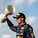 ZANDVOORT, NETHERLANDS - AUGUST 25: Second placed Max Verstappen of the Netherlands and Oracle Red Bull Racing celebrates in parc ferme after the F1 Grand Prix of Netherlands at Circuit Zandvoort on August 25, 2024 in Zandvoort, Netherlands. (Photo by Bryn Lennon - Formula 1/Formula 1 via Getty Images)