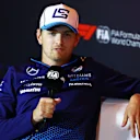 ZANDVOORT, NETHERLANDS - AUGUST 22: Logan Sargeant of United States and Williams attends the Drivers Press Conference during previews ahead of the F1 Grand Prix of Netherlands at Circuit Zandvoort on August 22, 2024 in Zandvoort, Netherlands. (Photo by Clive Rose/Getty Images)
