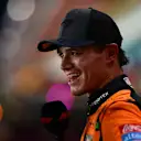 LUSAIL CITY, QATAR - NOVEMBER 29: Sprint Pole qualifier Lando Norris of Great Britain and McLaren celebrates in parc ferme during Sprint Qualifying ahead of the F1 Grand Prix of Qatar at Lusail International Circuit on November 29, 2024 in Lusail City, Qatar. (Photo by Mario Renzi - Formula 1/Formula 1 via Getty Images)