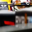 LUSAIL CITY, QATAR - NOVEMBER 30: Sergio Perez of Mexico and Oracle Red Bull Racing prepares to drive in the garage during qualifying ahead of the F1 Grand Prix of Qatar at Lusail International Circuit on November 30, 2024 in Lusail City, Qatar. (Photo by Mark Thompson/Getty Images)