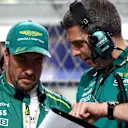 JEDDAH, SAUDI ARABIA - MARCH 09: Fernando Alonso of Spain and Aston Martin F1 Team prepares to drive on the grid during the F1 Grand Prix of Saudi Arabia at Jeddah Corniche Circuit on March 09, 2024 in Jeddah, Saudi Arabia. (Photo by Peter Fox - Formula 1/Formula 1 via Getty Images)