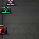 JEDDAH, SAUDI ARABIA - MARCH 09: Oliver Bearman of Great Britain driving the (38) Ferrari SF-24 leads Zhou Guanyu of China driving the (24) Kick Sauber C44 Ferrari during the F1 Grand Prix of Saudi Arabia at Jeddah Corniche Circuit on March 09, 2024 in Jeddah, Saudi Arabia. (Photo by Mark Thompson/Getty Images)