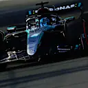 JEDDAH, SAUDI ARABIA - MARCH 07: George Russell of Great Britain driving the (63) Mercedes AMG Petronas F1 Team W15 on track during practice ahead of the F1 Grand Prix of Saudi Arabia at Jeddah Corniche Circuit on March 07, 2024 in Jeddah, Saudi Arabia. (Photo by Mark Thompson/Getty Images)