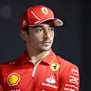 JEDDAH, SAUDI ARABIA - MARCH 06: Charles Leclerc of Monaco and Ferrari attends the Drivers Press Conference during previews ahead of the F1 Grand Prix of Saudi Arabia at Jeddah Corniche Circuit on March 06, 2024 in Jeddah, Saudi Arabia. (Photo by Peter Fox/Getty Images)