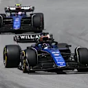 BARCELONA, SPAIN - JUNE 23: Alexander Albon of Thailand driving the (23) Williams FW46 Mercedes leads Logan Sargeant of United States driving the (2) Williams FW46 Mercedes on track during the F1 Grand Prix of Spain at Circuit de Barcelona-Catalunya on June 23, 2024 in Barcelona, Spain. (Photo by Mark Sutton - Formula 1/Formula 1 via Getty Images)
