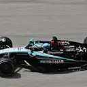 BARCELONA, SPAIN - JUNE 23: George Russell of Great Britain driving the (63) Mercedes AMG Petronas F1 Team W15 on track during the F1 Grand Prix of Spain at Circuit de Barcelona-Catalunya on June 23, 2024 in Barcelona, Spain. (Photo by James Sutton - Formula 1/Formula 1 via Getty Images)