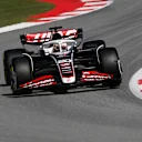 BARCELONA, SPAIN - JUNE 21: Kevin Magnussen of Denmark driving the (20) Haas F1 VF-24 Ferrari on track during practice ahead of the F1 Grand Prix of Spain at Circuit de Barcelona-Catalunya on June 21, 2024 in Barcelona, Spain. (Photo by Rudy Carezzevoli/Getty Images)