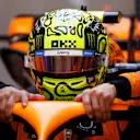 BARCELONA, SPAIN - JUNE 21: Lando Norris of Great Britain and McLaren prepares to drive in the garage during practice ahead of the F1 Grand Prix of Spain at Circuit de Barcelona-Catalunya on June 21, 2024 in Barcelona, Spain. (Photo by Chris Graythen/Getty Images)