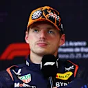 BARCELONA, SPAIN - JUNE 22: Second placed qualifier Max Verstappen of the Netherlands and Oracle Red Bull Racing attends the press conference after qualifying ahead of the F1 Grand Prix of Spain at Circuit de Barcelona-Catalunya on June 22, 2024 in Barcelona, Spain. (Photo by Clive Rose/Getty Images)