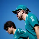 AUSTIN, TEXAS - OCTOBER 20: Fernando Alonso of Spain and Aston Martin F1 Team looks on from the drivers parade prior to the F1 Grand Prix of United States at Circuit of The Americas on October 20, 2024 in Austin, Texas. (Photo by Chris Graythen/Getty Images)