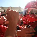 AUSTIN, TEXAS - OCTOBER 20: Race winner Charles Leclerc of Monaco and Ferrari celebrates with his team in parc ferme during the F1 Grand Prix of United States at Circuit of The Americas on October 20, 2024 in Austin, Texas. (Photo by Jared C. Tilton/Getty Images)