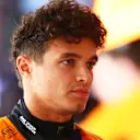 AUSTIN, TEXAS - OCTOBER 18: Lando Norris of Great Britain and McLaren looks on in the garage during practice ahead of the F1 Grand Prix of United States at Circuit of The Americas on October 18, 2024 in Austin, Texas. (Photo by Peter Fox - Formula 1/Formula 1 via Getty Images)