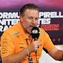 AUSTIN, TEXAS - OCTOBER 18: McLaren Chief Executive Officer Zak Brown attends the Team Principals Press Conference after practice ahead of the F1 Grand Prix of United States at Circuit of The Americas on October 18, 2024 in Austin, Texas. (Photo by Mark Sutton/Getty Images)