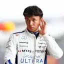 AUSTIN, TEXAS - OCTOBER 18: 18th placed qualifier Alexander Albon of Thailand and Williams walks in the Pitlane during Sprint Qualifying ahead of the F1 Grand Prix of United States at Circuit of The Americas on October 18, 2024 in Austin, Texas. (Photo by Bryn Lennon - Formula 1/Formula 1 via Getty Images)