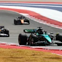 AUSTIN, TEXAS - OCTOBER 19: Lance Stroll of Canada driving the (18) Aston Martin AMR24 Mercedes leads Pierre Gasly of France driving the (10) Alpine F1 A524 Renault during the Sprint ahead of the F1 Grand Prix of United States at Circuit of The Americas on October 19, 2024 in Austin, Texas. (Photo by Peter Fox - Formula 1/Formula 1 via Getty Images)