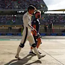 AUSTIN, TEXAS - OCTOBER 19: 16th placed qualifier Alexander Albon of Thailand and Williams walks in the Pitlane during qualifying ahead of the F1 Grand Prix of United States at Circuit of The Americas on October 19, 2024 in Austin, Texas. (Photo by Mark Thompson/Getty Images)