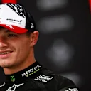 AUSTIN, TEXAS - OCTOBER 19: Third placed Lando Norris of Great Britain and McLaren talks to the media in parc ferme after the Sprint ahead of the F1 Grand Prix of United States at Circuit of The Americas on October 19, 2024 in Austin, Texas. (Photo by Chris Graythen/Getty Images)