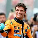 MELBOURNE, AUSTRALIA - MARCH 15: Pole position qualifier Lando Norris of Great Britain and McLaren looks on during qualifying ahead of the F1 Grand Prix of Australia at Albert Park Grand Prix Circuit on March 15, 2025 in Melbourne, Australia. (Photo by Bryn Lennon - Formula 1/Formula 1 via Getty Images)