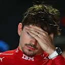 MELBOURNE, AUSTRALIA - MARCH 15: Fifth placed qualifier Charles Leclerc of Monaco and Scuderia Ferrari is interviewed during qualifying ahead of the F1 Grand Prix of Australia at Albert Park Grand Prix Circuit on March 15, 2025 in Melbourne, Australia. (Photo by Rudy Carezzevoli/Getty Images)