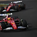 SHANGHAI, CHINA - MARCH 23: Lewis Hamilton of Great Britain driving the (44) Scuderia Ferrari SF-25 leads Charles Leclerc of Monaco driving the (16) Scuderia Ferrari SF-25 on track during the F1 Grand Prix of China at Shanghai International Circuit on March 23, 2025 in Shanghai, China. (Photo by Rudy Carezzevoli/Getty Images)