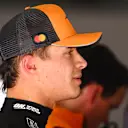 SHANGHAI, CHINA - MARCH 21: Lando Norris of Great Britain and McLaren looks on in the garage during practice ahead of the F1 Grand Prix of China at Shanghai International Circuit on March 21, 2025 in Shanghai, China. (Photo by Mark Sutton - Formula 1/Formula 1 via Getty Images)