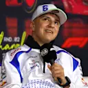 SHANGHAI, CHINA - MARCH 20: Isack Hadjar of France and Visa Cash App Racing Bulls in the Drivers Press Conference during previews ahead of the F1 Grand Prix of China at Shanghai International Circuit on March 20, 2025 in Shanghai, China. (Photo by Clive Rose/Getty Images)