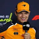 SHANGHAI, CHINA - MARCH 20: Lando Norris of Great Britain and McLaren in the Drivers Press Conference during previews ahead of the F1 Grand Prix of China at Shanghai International Circuit on March 20, 2025 in Shanghai, China. (Photo by Clive Rose/Getty Images)