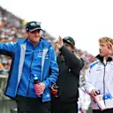 SUZUKA, JAPAN - APRIL 06: Jack Doohan of Australia and Alpine F1 Andrea Kimi Antonelli of Italy and Mercedes AMG Petronas F1 Team and Liam Lawson of New Zealand and Visa Cash App Racing Bulls on the drivers parade prior to the F1 Grand Prix of Japan at Suzuka Circuit on April 06, 2025 in Suzuka, Japan. (Photo by Clive Rose/Getty Images)