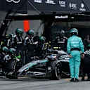 SUZUKA, JAPAN - APRIL 06: Andrea Kimi Antonelli of Italy driving the (12) Mercedes AMG Petronas F1 Team W16 makes a pitstop during the F1 Grand Prix of Japan at Suzuka Circuit on April 06, 2025 in Suzuka, Japan. (Photo by Mark Thompson/Getty Images)