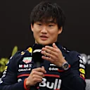 SUZUKA, JAPAN - APRIL 03: Yuki Tsunoda of Japan and Oracle Red Bull Racing in the Drivers Press Conference during previews ahead of the F1 Grand Prix of Japan at Suzuka Circuit on April 03, 2025 in Suzuka, Japan. (Photo by Clive Rose/Getty Images)
