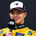 SUZUKA, JAPAN - APRIL 05: Second placed qualifier Lando Norris of Great Britain and McLaren in the Drivers Press Conference during qualifying ahead of the F1 Grand Prix of Japan at Suzuka Circuit on April 05, 2025 in Suzuka, Japan. (Photo by Clive Rose/Getty Images)