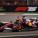 BAHRAIN, BAHRAIN - APRIL 13: Charles Leclerc of Monaco driving the (16) Scuderia Ferrari SF-25 on track during the F1 Grand Prix of Bahrain at Bahrain International Circuit on April 13, 2025 in Bahrain, Bahrain. (Photo by Bryn Lennon - Formula 1/Formula 1 via Getty Images)