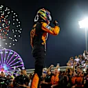 BAHRAIN, BAHRAIN - APRIL 13: Race winner Oscar Piastri of Australia and McLaren celebrates on arrival in parc ferme during the F1 Grand Prix of Bahrain at Bahrain International Circuit on April 13, 2025 in Bahrain, Bahrain. (Photo by Bryn Lennon - Formula 1/Formula 1 via Getty Images)