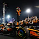 BAHRAIN, BAHRAIN - APRIL 13: Race winner Oscar Piastri of Australia and McLaren arrives in parc ferme during the F1 Grand Prix of Bahrain at Bahrain International Circuit on April 13, 2025 in Bahrain, Bahrain. (Photo by Bryn Lennon - Formula 1/Formula 1 via Getty Images)