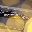 BAHRAIN, BAHRAIN - APRIL 13: Esteban Ocon of France driving the (31) Haas F1 VF-25 Ferrari on track during the F1 Grand Prix of Bahrain at Bahrain International Circuit on April 13, 2025 in Bahrain, Bahrain. (Photo by Clive Rose/Getty Images)