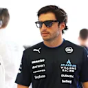 BAHRAIN, BAHRAIN - APRIL 11: Carlos Sainz of Spain and Williams looks on in the garage during practice ahead of the F1 Grand Prix of Bahrain at Bahrain International Circuit on April 11, 2025 in Bahrain, Bahrain. (Photo by Clive Rose/Getty Images)