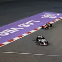 BAHRAIN, BAHRAIN - APRIL 11: Oliver Bearman of Great Britain driving the (87) Haas F1 VF-25 Ferrari leads Lando Norris of Great Britain driving the (4) McLaren MCL39 Mercedes and Pierre Gasly of France driving the (10) Alpine F1 A525 Renault on track during practice ahead of the F1 Grand Prix of Bahrain at Bahrain International Circuit on April 11, 2025 in Bahrain, Bahrain. (Photo by Mark Sutton - Formula 1/Formula 1 via Getty Images)