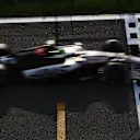 BAHRAIN, BAHRAIN - APRIL 12: Oliver Bearman of Great Britain driving the (87) Haas F1 VF-25 Ferrari on track during final practice ahead of the F1 Grand Prix of Bahrain at Bahrain International Circuit on April 12, 2025 in Bahrain, Bahrain. (Photo by Mark Thompson/Getty Images)