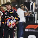 BAHRAIN, BAHRAIN - APRIL 12: Sixth placed qualifier Max Verstappen of the Netherlands and Oracle Red Bull Racing looks on in parc ferme during qualifying ahead of the F1 Grand Prix of Bahrain at Bahrain International Circuit on April 12, 2025 in Bahrain, Bahrain. (Photo by Mark Thompson/Getty Images)
