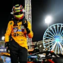 BAHRAIN, BAHRAIN - APRIL 12: Pole position qualifier Oscar Piastri of Australia and McLaren celebrates in parc ferme during qualifying ahead of the F1 Grand Prix of Bahrain at Bahrain International Circuit on April 12, 2025 in Bahrain, Bahrain. (Photo by Bryn Lennon - Formula 1/Formula 1 via Getty Images)