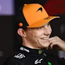 BAHRAIN, BAHRAIN - APRIL 12: Pole position qualifier Oscar Piastri of Australia and McLaren looks on during qualifying ahead of the F1 Grand Prix of Bahrain at Bahrain International Circuit on April 12, 2025 in Bahrain, Bahrain. (Photo by Rudy Carezzevoli/Getty Images)