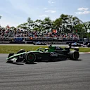 MONTREAL, QUEBEC - JUNE 15: Nico Hulkenberg of Germany driving the (27) Kick Sauber C45 Ferrari leads Liam Lawson of New Zealand driving the (30) Visa Cash App Racing Bulls VCARB 02 on track during the F1 Grand Prix of Canada at Circuit Gilles-Villeneuve on June 15, 2025 in Montreal, Quebec. (Photo by Minas Panagiotakis/Getty Images)