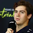 MONTREAL, QUEBEC - JUNE 12: Franco Colapinto of Argentina and Alpine F1 speaks in the Drivers Press Conference during previews ahead of the F1 Grand Prix of Canada at Circuit Gilles-Villeneuve on June 12, 2025 in Montreal, Quebec. (Photo by Clive Rose/Getty Images)