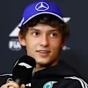 MONTREAL, QUEBEC - JUNE 12: Andrea Kimi Antonelli of Italy and Mercedes AMG Petronas F1 Team speaks in the Drivers Press Conference during previews ahead of the F1 Grand Prix of Canada at Circuit Gilles-Villeneuve on June 12, 2025 in Montreal, Quebec. (Photo by Clive Rose/Getty Images)