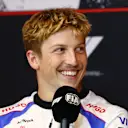 MONTREAL, QUEBEC - JUNE 12: Liam Lawson of New Zealand and Visa Cash App Racing Bulls speaks in the Drivers Press Conference during previews ahead of the F1 Grand Prix of Canada at Circuit Gilles-Villeneuve on June 12, 2025 in Montreal, Quebec. (Photo by Clive Rose/Getty Images)