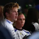 MONTREAL, QUEBEC - JUNE 14: Nineteenth placed qualifier Liam Lawson of New Zealand and Visa Cash App Racing Bulls is interviewed during qualifying ahead of the F1 Grand Prix of Canada at Circuit Gilles-Villeneuve on June 14, 2025 in Montreal, Quebec. (Photo by Jared C. Tilton - Formula 1/Formula 1 via Getty Images)