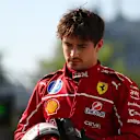 MONTREAL, QUEBEC - JUNE 14: Eighth placed qualifier Charles Leclerc of Monaco and Scuderia Ferrari looks on in parc ferme during qualifying ahead of the F1 Grand Prix of Canada at Circuit Gilles-Villeneuve on June 14, 2025 in Montreal, Quebec. (Photo by Rudy Carezzevoli/Getty Images)
